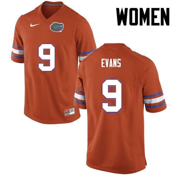 NCAA Florida Gators Josh Evans Women's #9 Nike Orange Stitched Authentic College Football Jersey WTD4064YN